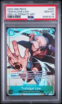 2022 One Piece Trafalgar Law OP01-047 Pre Errata PSA 10 - Wave 1 - Image 1