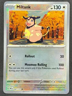 Pokemon Miltank Poke Ball Reverse 081/131 PRE Prismatic Evolutions NM - Image 1