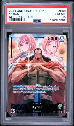 2024 One Piece EB01 #040 Kyros Alternate Art Leader PSA 10 GEM MT - Image 1