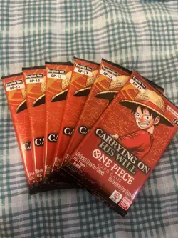 One Piece Carrying On His Will OP-13 6 Booster Packs Lot English - Image 1