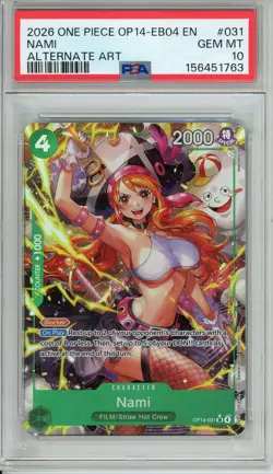 One Piece Graded: Nami OP14-031 Azure Sea's Seven Alternate Art PSA 10 - Image 1
