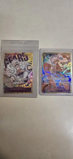 One Piece TCG Gear 5 Luffy OP05-119 SEC + Bonus Card Japanese Parallel Lot - Image 1