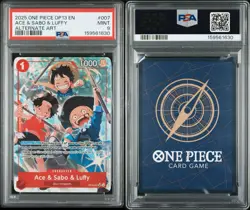ONE PIECE OP13-CARRYING ON HIS WILL |ALTERNATE ARTACE & SABO & LUFFY 007 PSA 9 - Image 3