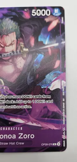Roronoa Zoro OP09-076 Alt Art Promo (Welcome Pack Vol. 2) - One Piece TCG NM ENG - Image 2