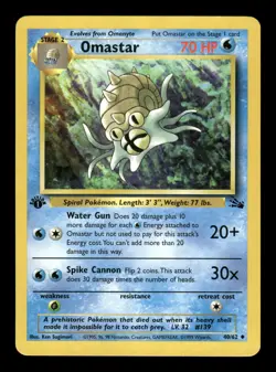 Omastar 40/62 Fossil FO Non Holo 1999 1st Edition Pokemon Uncommon LP - Image 1