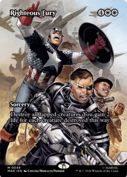 Righteous Fury (Borderless) 49 Marvel Universe Eternal-Legal MTG NM - Image 1