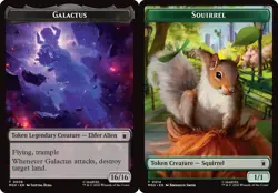 1x Galactus // Squirrel Double-Sided Token MTG - Marvel Super Heroes - NM-Mint - Image 1