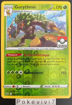Carte Pokemon GORYTHMIC 014/202 PROMO REVERSE Pokemon League EB01 FR NEUF - Image 1