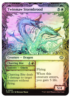 Twinmaw Stormbrood // Charring Bite - Foil - Showcase Tarkir: Dragonstorm MTG - Image 1