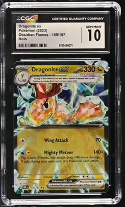 CGC GEM MINT 10 Dragonite ex Obsidian Flames 159/197 Pokemon 2023 English Holo - Image 1