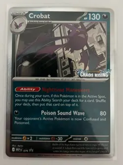 Crobat Black Star Promo MEP 076 Chaos Rising Stamped Prerelease Pokemon NM - Image 1