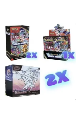 Chaos Rising Pokemon Center Bundle 1x Booster Box, 2x Bundles, 2x PC ETB IN HAND - Image 2