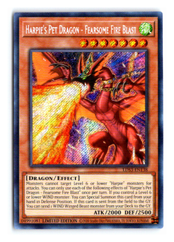 Harpie's Pet Dragon - Fearsome Fire Blast LDS3-EN138 Secret Rare 1st Edit Yugioh - Image 1