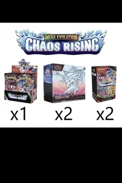Chaos Rising PKC Bundle | 2x PKC ETB | 2x BOOSTER BUNDLE | 1x BOOSTER BOX - Image 1