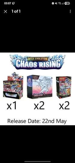 Chaos Rising Pokemon Center Bundle 1x Booster Box, 2x Bundles, 2x PC ETB - Image 1