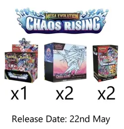 PRESALE Chaos Rising Pokemon Center Bundle 1x Booster Box, 2x Bundles, 2x PC ETB - Image 1
