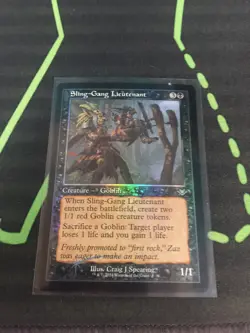 MTG Magic The Gathering Sling-Gang Lieutenant Foil Retro Frame Goblin Commander - Image 1
