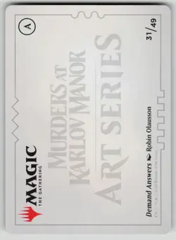 Demand Answers Art Card (Gold-Stamped Signature) Murders at Karlov Manor 31 NM - Image 2