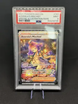 Pokemon TCG Mega Evolution Acerola's Mischief Full Art Trainer 165/132 Psa 9 - Image 1