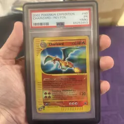2002 POKEMON EXPEDITION 40/165 CHARIZARD REVERSE HOLO PR PSA 1 (Mk) - Image 1