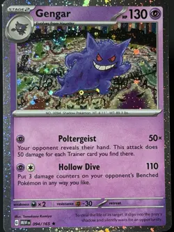 Pokemon Gengar (Cosmos Holo) Rare 094/165 MEW 151 NM Sams Club Promo🌀Swirl #5 - Image 1