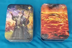 2x Magic The Gathering Lord Of The Rings EMPTY Tins Plus 10 Bonus Magic Cards - Image 1