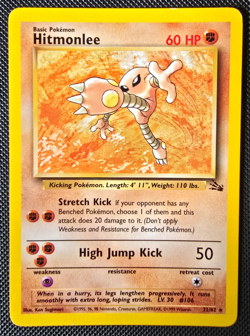 Pokemon WOTC Card - Hitmonlee - Fossil Set - Non-Holo Rare - 22/62 - LP - Image 1