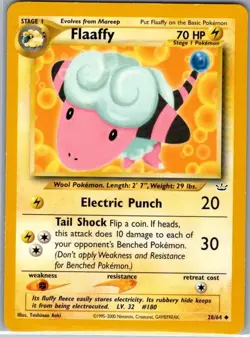 Flaaffy 28/64 Non Holo Neo Revelation - Pokemon Card - NM - Image 1