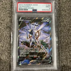 Pokemon Brilliant Stars # 166 Full Art Arceus V PSA 9 Card MINT! Trusted Seller! - Image 1