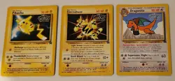 Pikachu/Electabuzz and Dragonite Pokemon the First Movie Promo Cards - Image 1