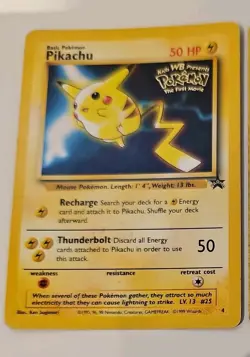 Pikachu/Electabuzz and Dragonite Pokemon the First Movie Promo Cards - Image 2