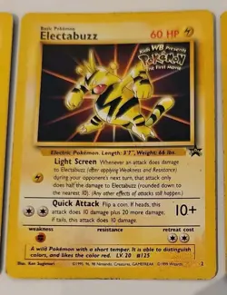 Pikachu/Electabuzz and Dragonite Pokemon the First Movie Promo Cards - Image 3