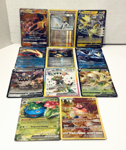 Lot of 11 Holo shiny Pokemon TCG cards Moderate play full art illustrations - Image 1