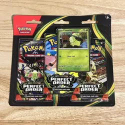 Pokemon TCG 3-Pack Blister (Chikorita) Perfect Order New Sealed - Image 1