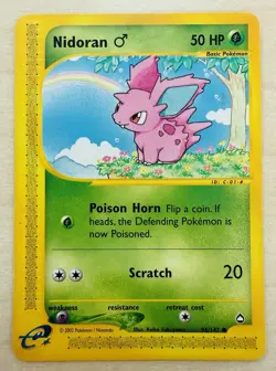 Nidoran 96/147 - 2002 Aquapolis Common Pokemon TCG Card - [LP-/MP+] - Image 1
