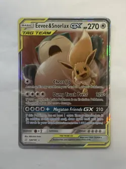 Pokemon Eevee & Snorlax GX TAG TEAM 120/181 Team Up Ultra Rare Holo HP 270 - Image 1
