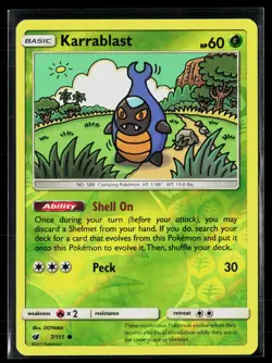 Karrablast 7/111 Common Reverse Holo Crimson Invasion Pokemon NM - Image 1
