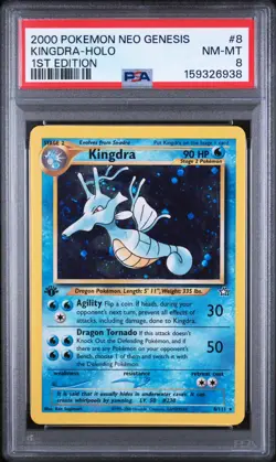 2000 POKEMON NEO GENESIS 1ST EDITION #8 KINGDRA-HOLO PSA 8 - Image 1