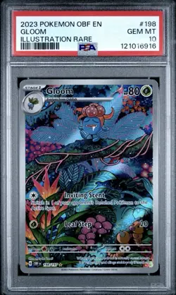 2023 POKEMON OBF EN-OBSIDIAN FLAMES ILLUSTRATION RARE #198 GLOOM PSA 10 - Image 3