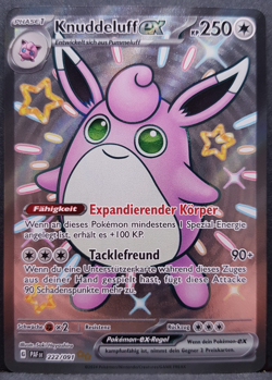 Knuddeluff ex 222/091 Paldeas Schicksale Shiny Ultra Pokemon Pokemon Karte DE NM - Image 1