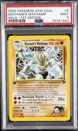 2000 POKEMON GYM CHALLENGE HOLO-1ST EDITION #6 GIOVANNI'S MACHAMP PSA 9 - Image 1