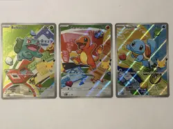 Pokemon First Partner Illustration Collection Series 1 Kanto Gen 1 Starters Set - Image 1
