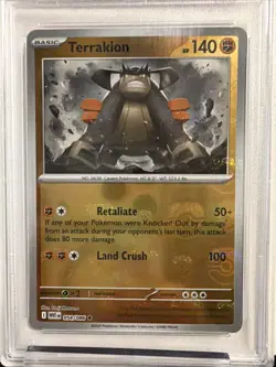 Pokemon Terrakion 054/086 Master Ball Reverse Holo #054 2025 - PSA 10 - Image 2