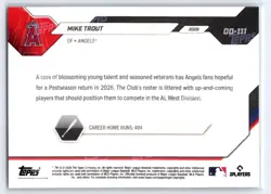 Mike Trout- 2026 Topps Now Road to Opening Day (Los Angeles Angels) #OD-111 - Image 2