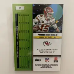 2025 Topps Chrome Cosmic Patrick Mahomes Base Card # 47 🔥 - Image 2