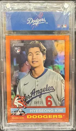 Topps 2025 Heritage Hyeseong Kim Orange Border Los Angeles Dodgers #719 /25 - Image 1