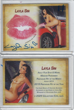 Layla Sin Signed & Kissed Trading Card #11 International Model Collector's Expo - Image 1