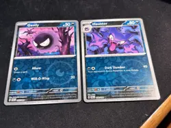 GASTLY HAUNTER - 2 CARD EVOLUTION SET - Paldean Fates - NM - Revese Holo - Image 2