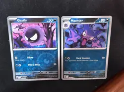 GASTLY HAUNTER - 2 CARD EVOLUTION SET - Paldean Fates - NM - Revese Holo - Image 3