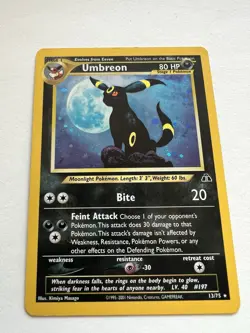 Pokemon TCG Umbreon Neo Discovery Holo Rare Card 13/75 LP - Image 1